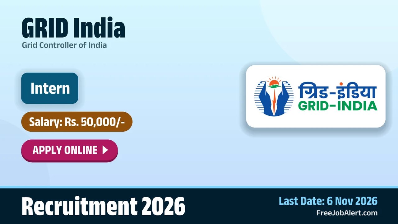 GRID India Opens Applications for 15 Paid Power‑System Internships (Oct‑Nov 2026)