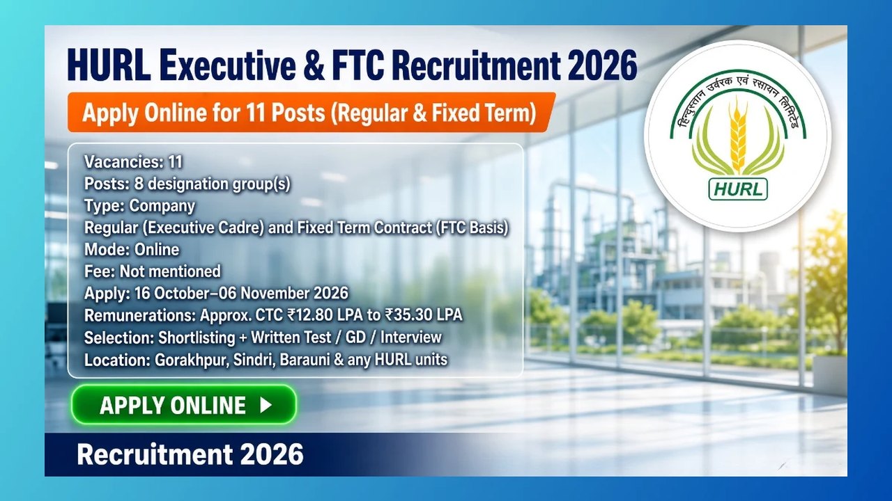 HURL Opens Executive and Fixed-Term Recruitment 2026 for 11 Vacancies