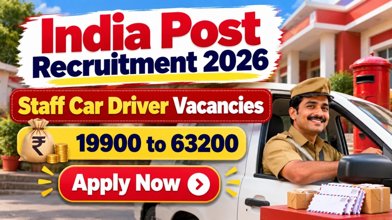 India Post Announces 24 Staff Car Driver Vacancies in Tamil Nadu Circle for 2026