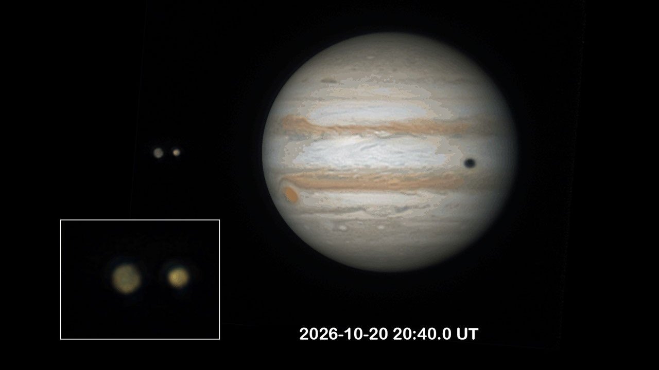 Rare Mutual Occultation of Jupiter's Moons Ganymede and Io Captured in New Astronomy Video
