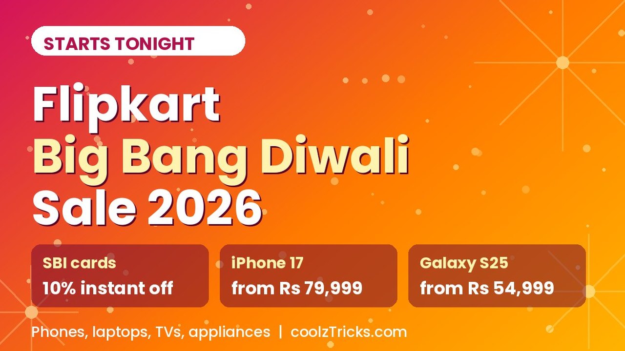 फ्लिपकार्ट बिग बैंग दिवाली सेल 2026: प्रमुख ऑफर्स, कीमतें और अन्य जरूरी जानकारियां